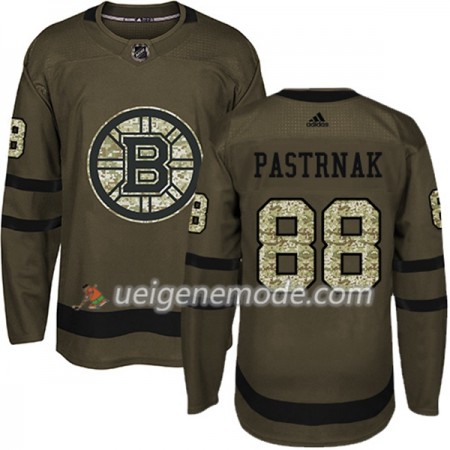 Herren Eishockey Boston Bruins Trikot David Pastrnak 88 Adidas 2017-2018 Camo Grün Authentic